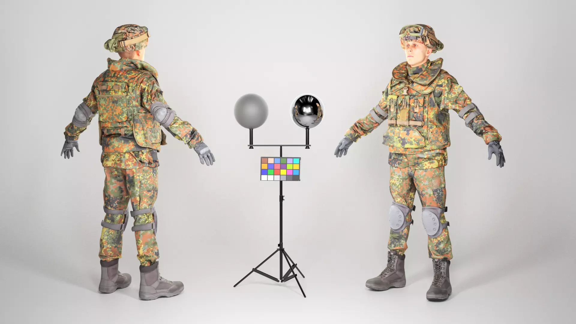 Soldier in Bundeswehr Uniform with props 21 Low-poly 3D model