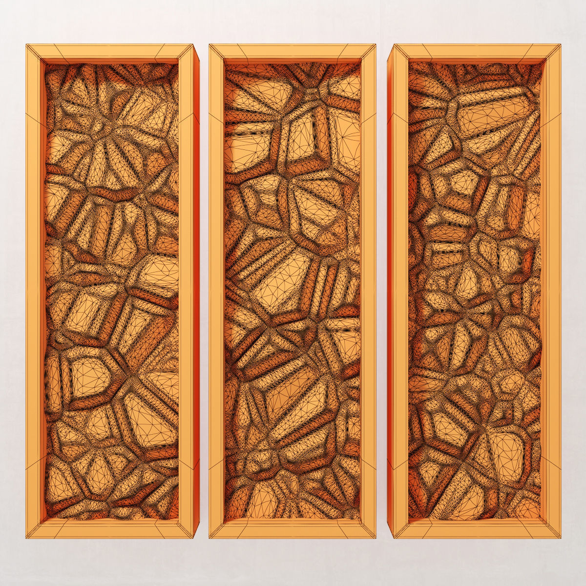 Stone wall frame 3D model_3