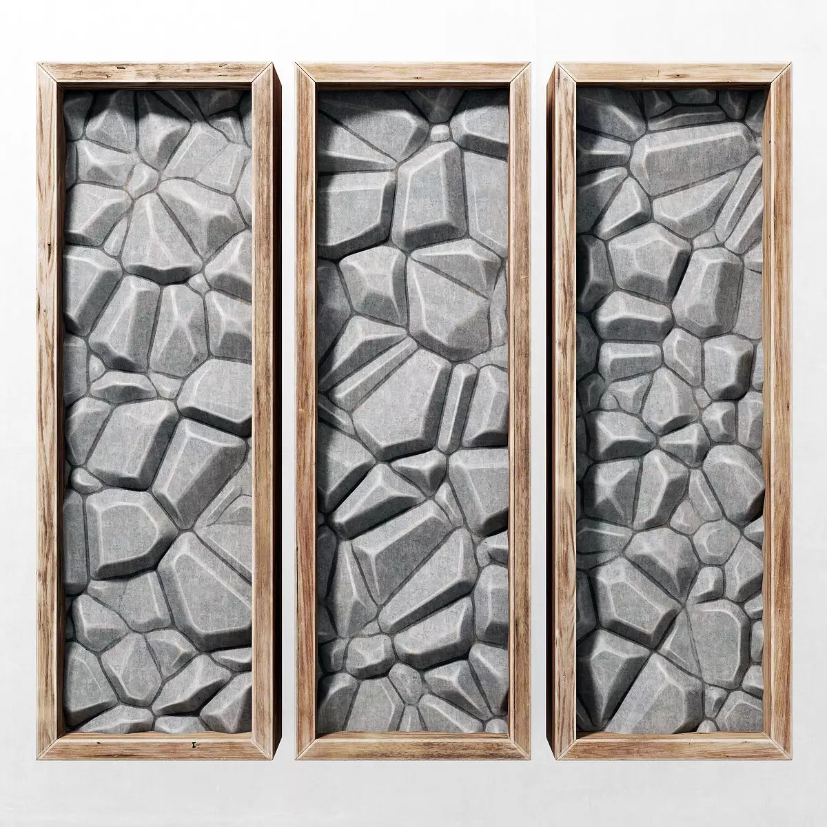 Stone wall frame 3D model_0