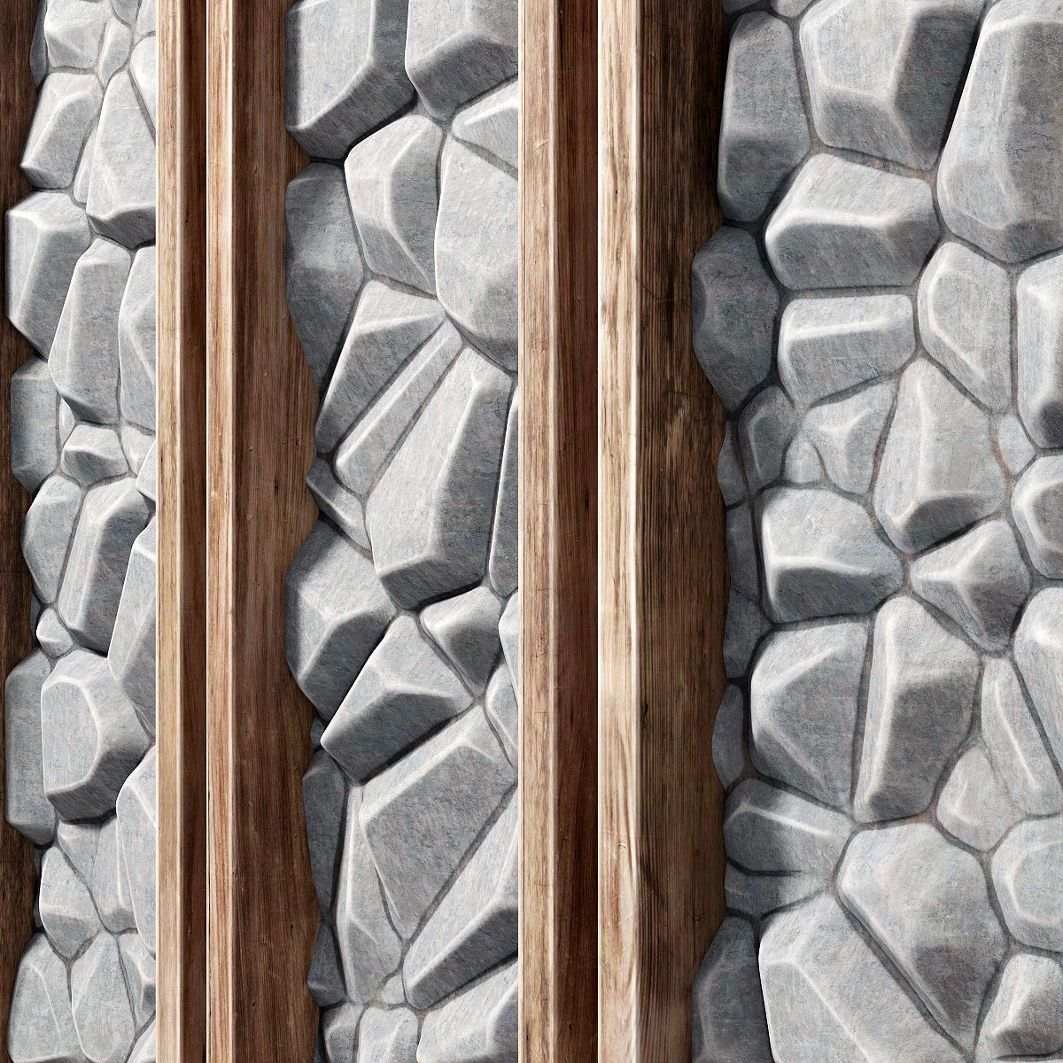 Stone wall frame 3D model_1