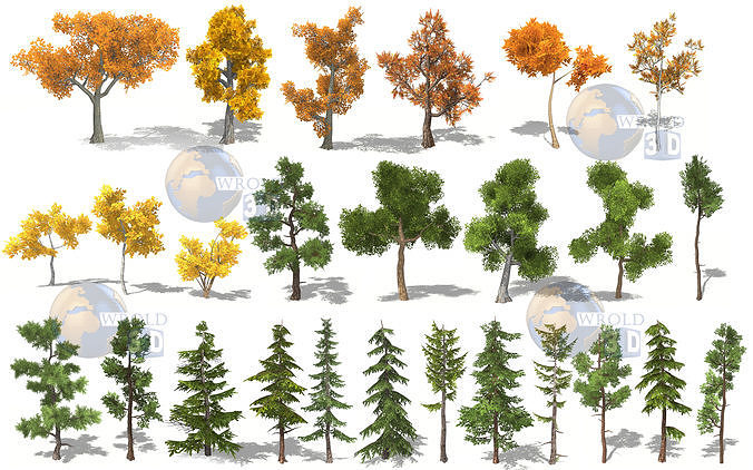Lowpoly Tree Mega Collection Pack 3d model 