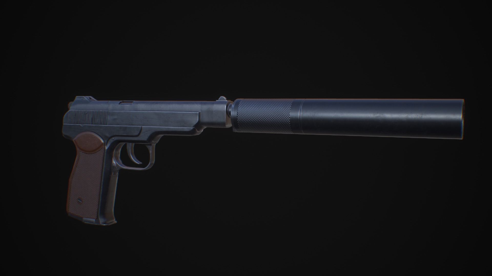 APB - APS Stechkin automatic pistol Low-poly 3D model_2