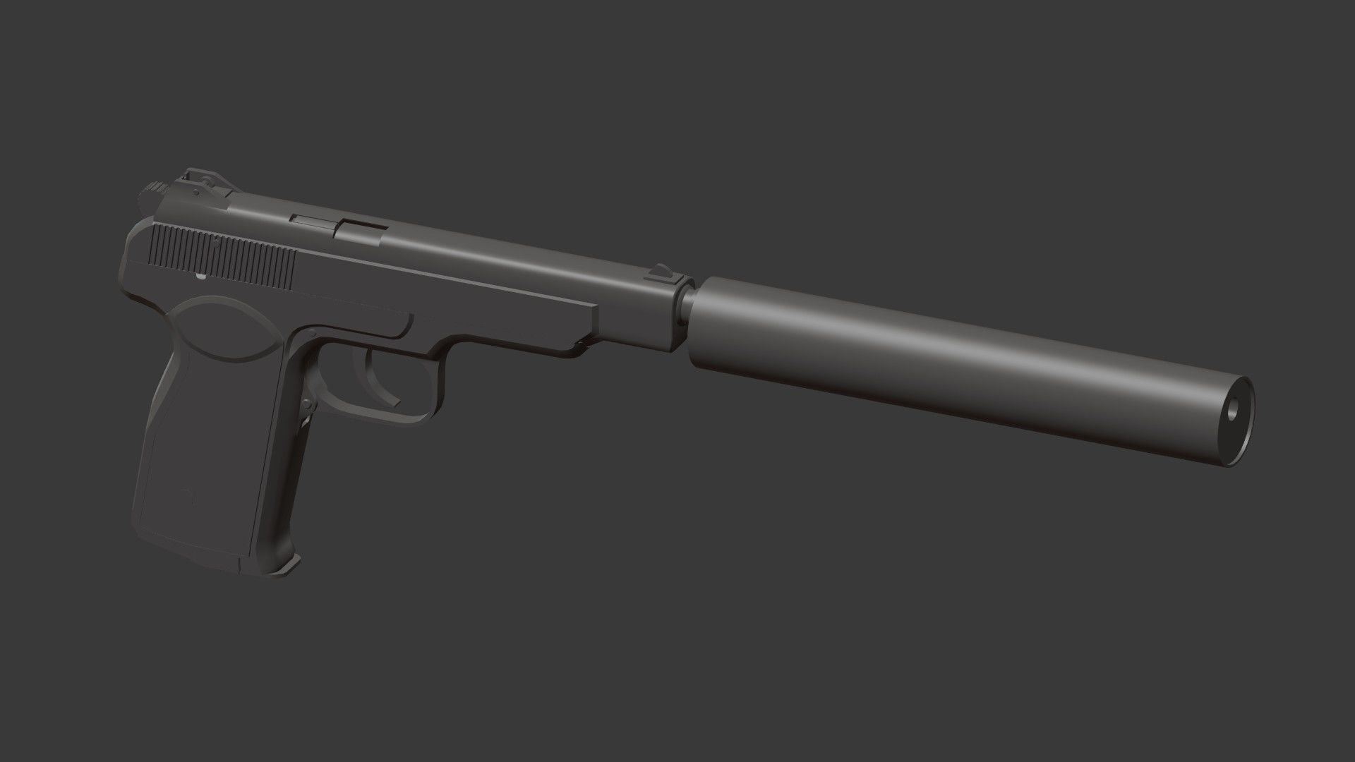 APB - APS Stechkin automatic pistol Low-poly 3D model_9
