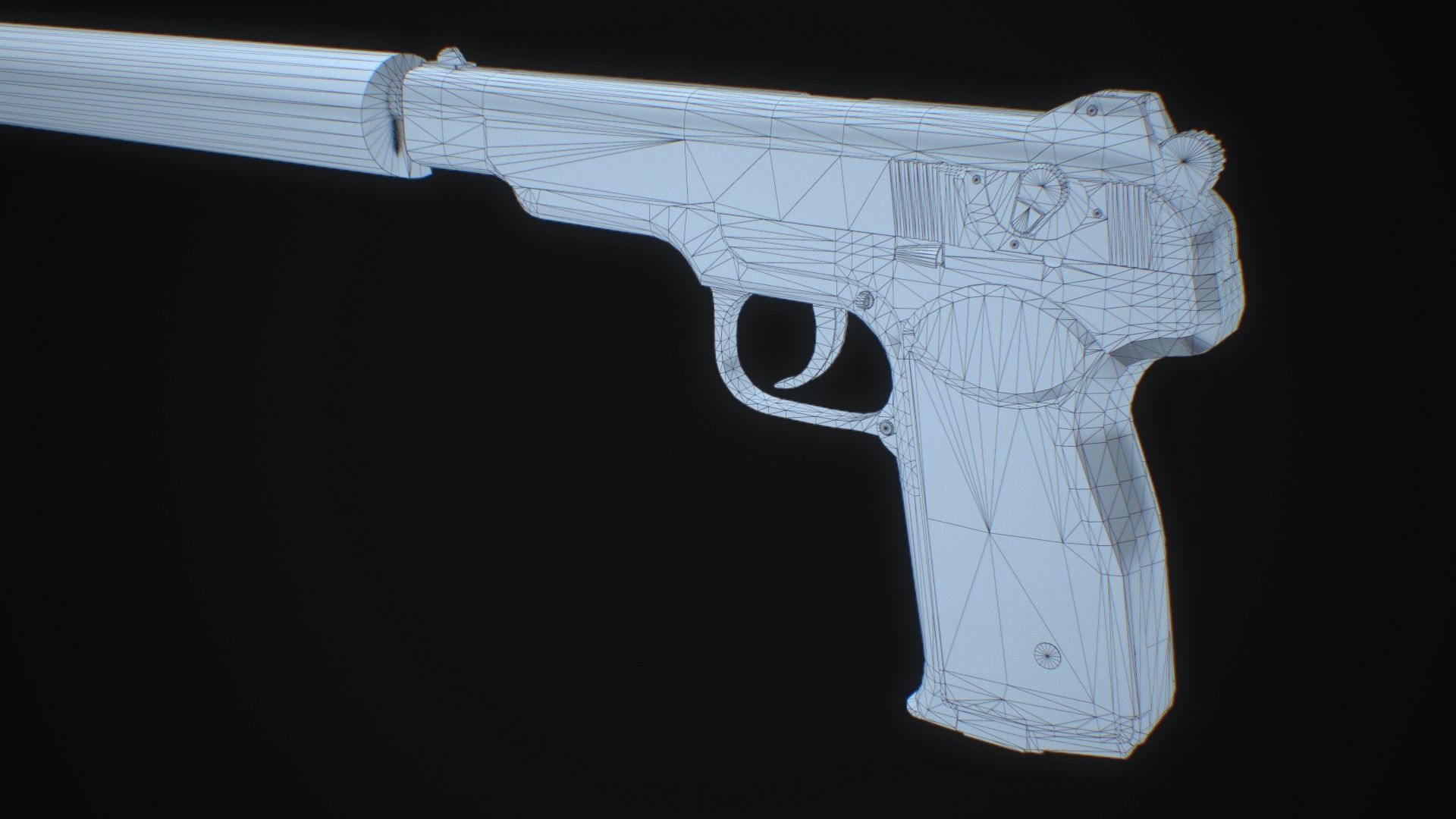 APB - APS Stechkin automatic pistol Low-poly 3D model_11