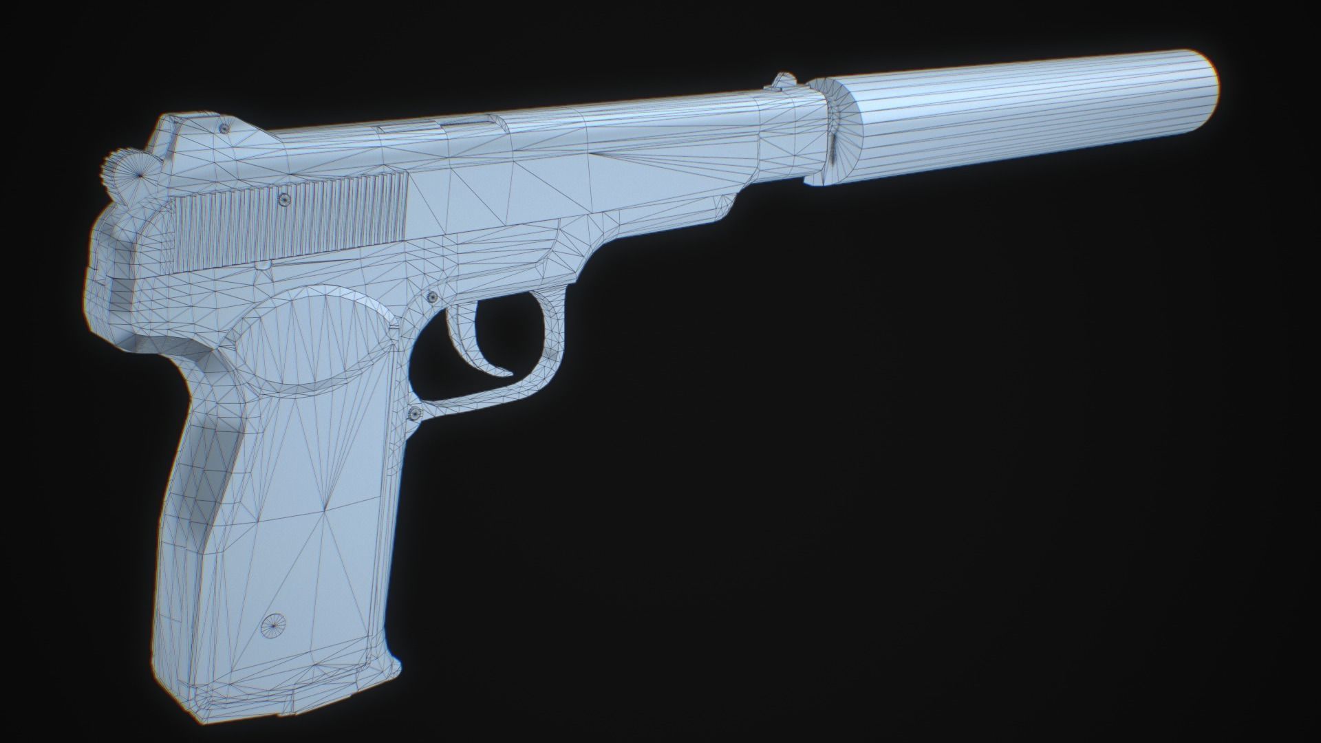 APB - APS Stechkin automatic pistol Low-poly 3D model_12