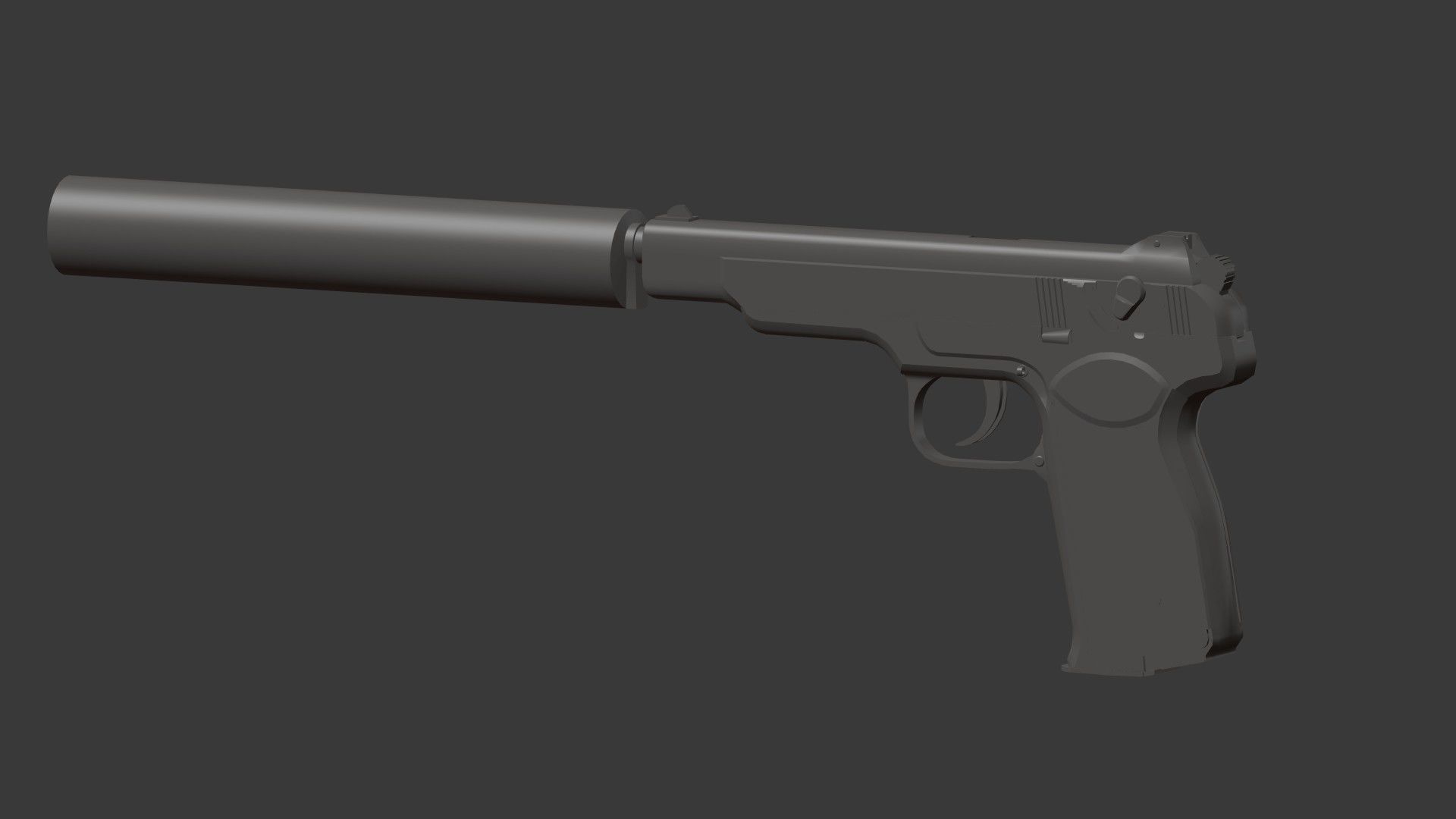 APB - APS Stechkin automatic pistol Low-poly 3D model_10