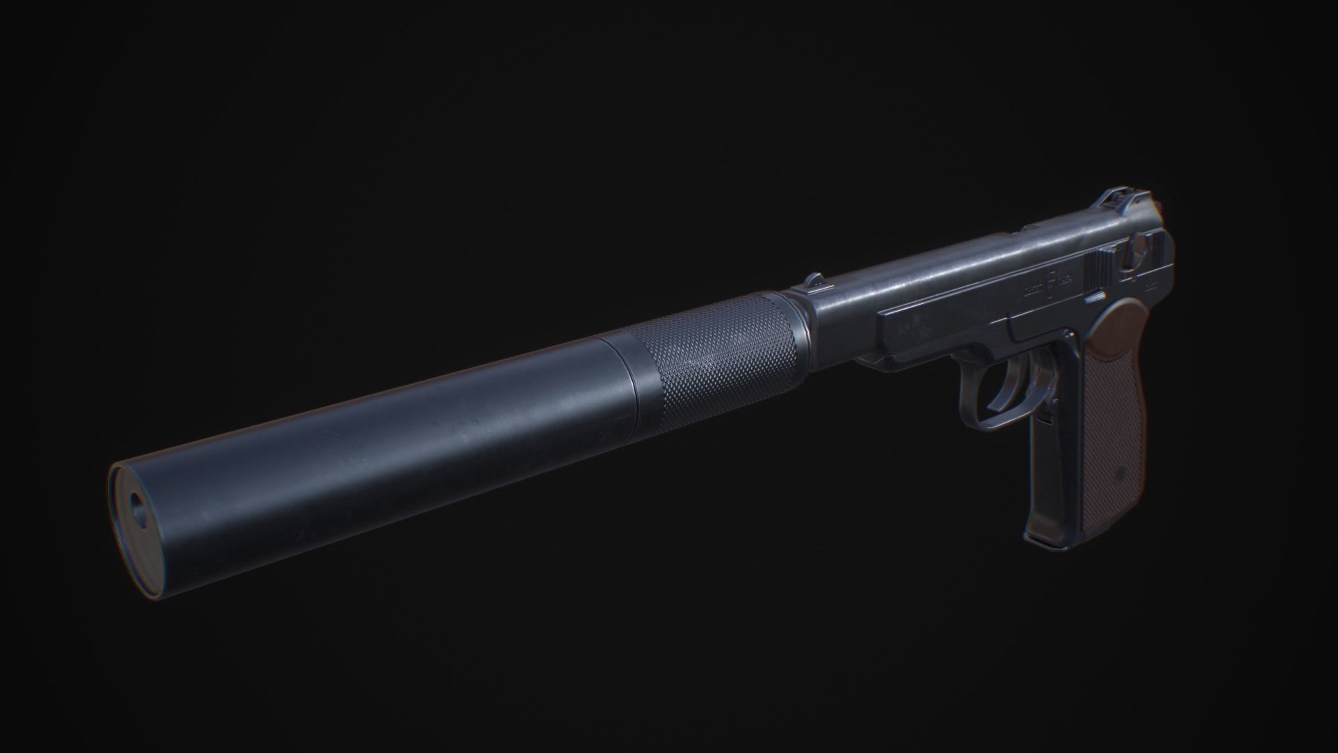 APB - APS Stechkin automatic pistol Low-poly 3D model_3