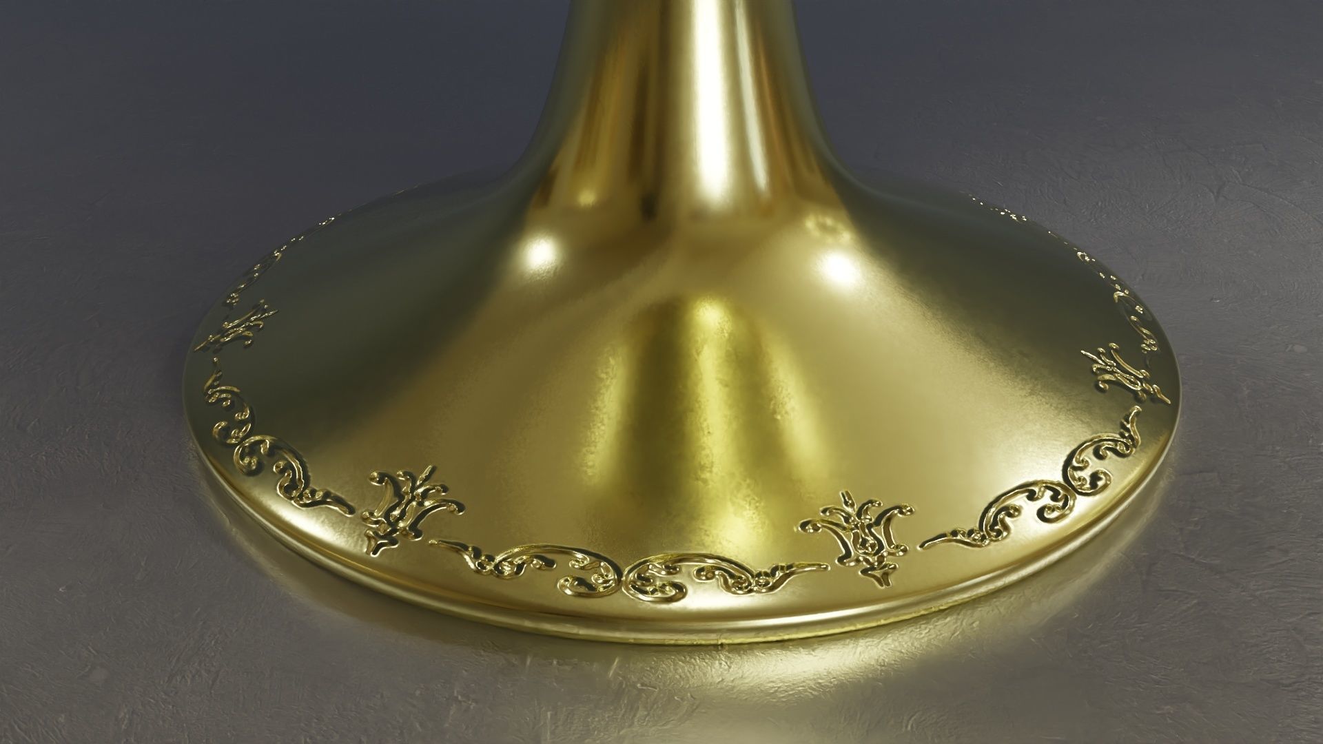 engraved golden trophy with 2k materials Low-poly 3D model_5