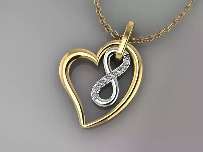 GC GOLD H263-Heart Diamond Gold necklace