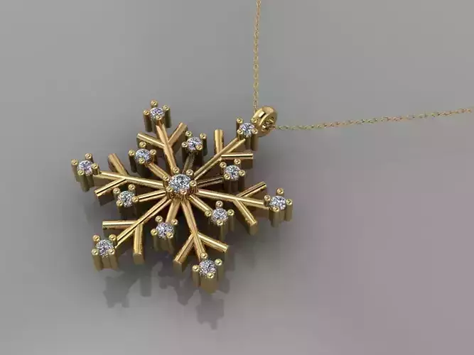 GC GOLD H265-snow globe Diamond Gold necklace