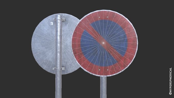 Lowpoly CITY TRAFFIC STREET SIGN No Parking VR AR Games 3D PBR  Low-poly 3D model 4