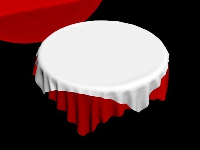 table cloth tablecloth collection fabric oval circle round 3D model_6