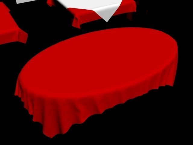 table cloth tablecloth collection fabric oval circle round 3D model_1