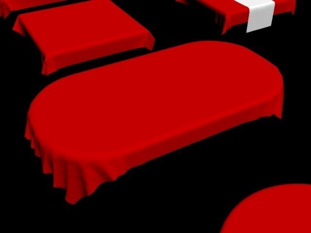 table cloth tablecloth collection fabric oval circle round 3D model_19