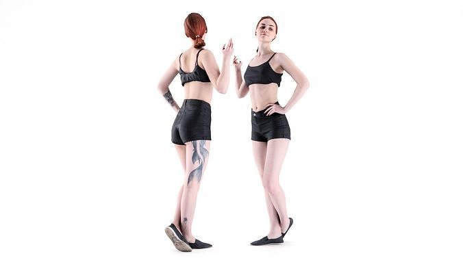 Sexy lady posing 89 Low-poly 3D model
