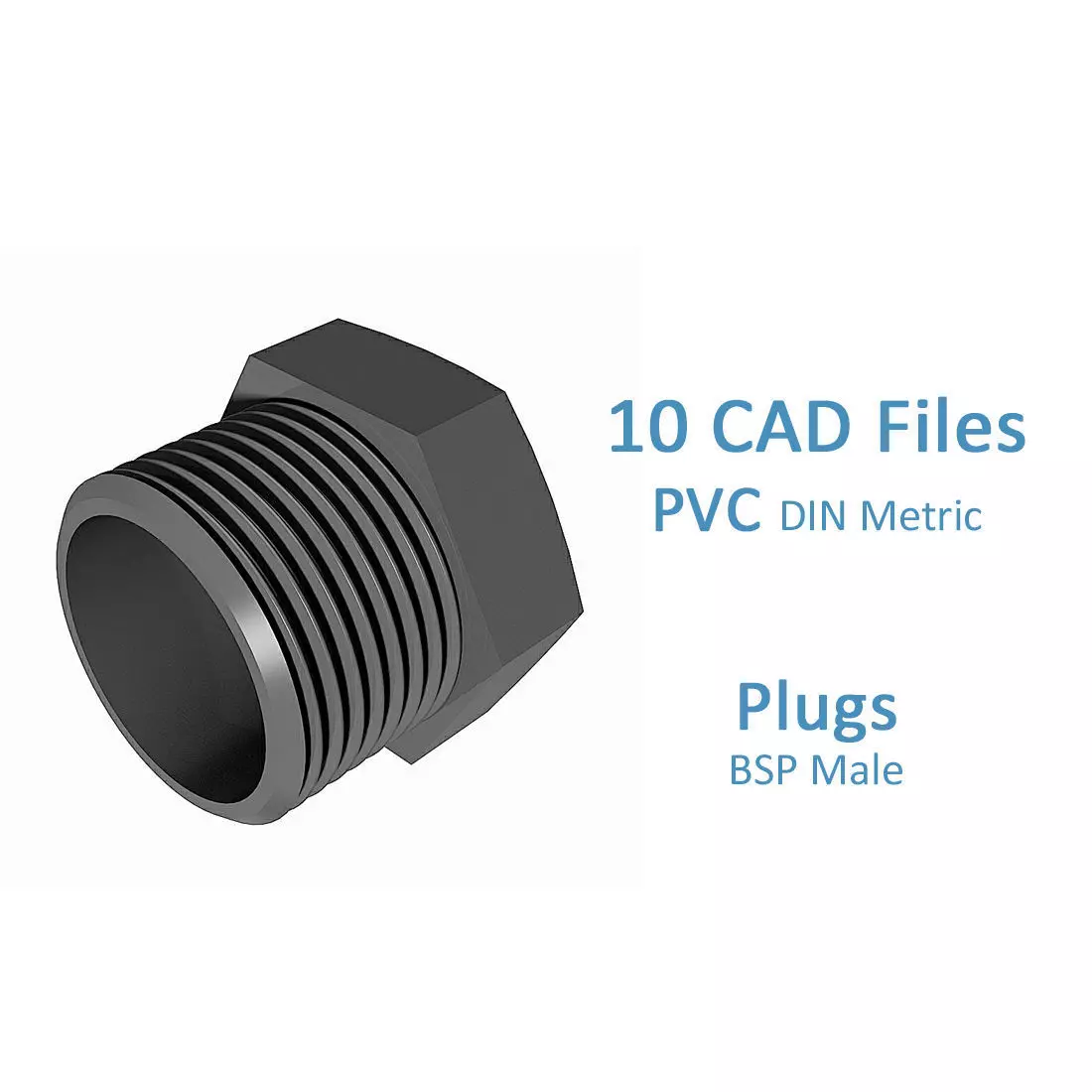 PVC Plugs - BSP Male Free 3D model