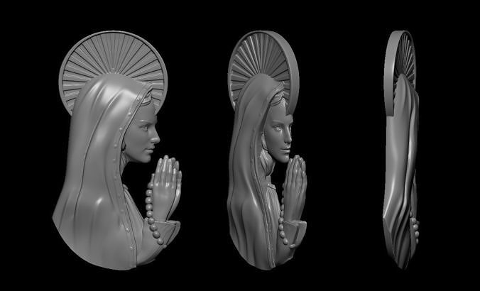Mary Virgin pendant 3D print model