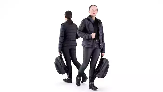 Woman street style with a backpack 90