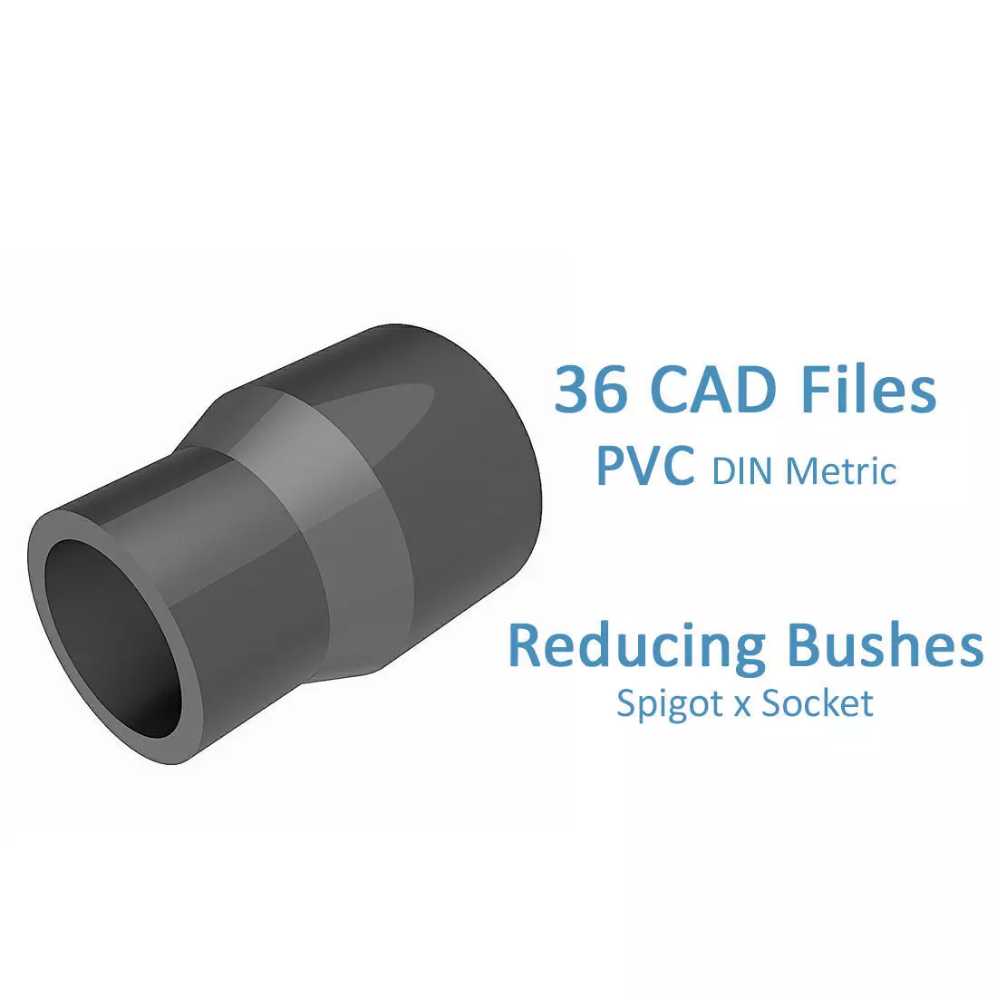 PVC Reducing Bushes - Spigot x Socket End Free 3D model