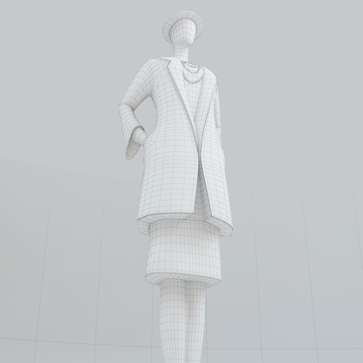The lady in the coat 3D model_7