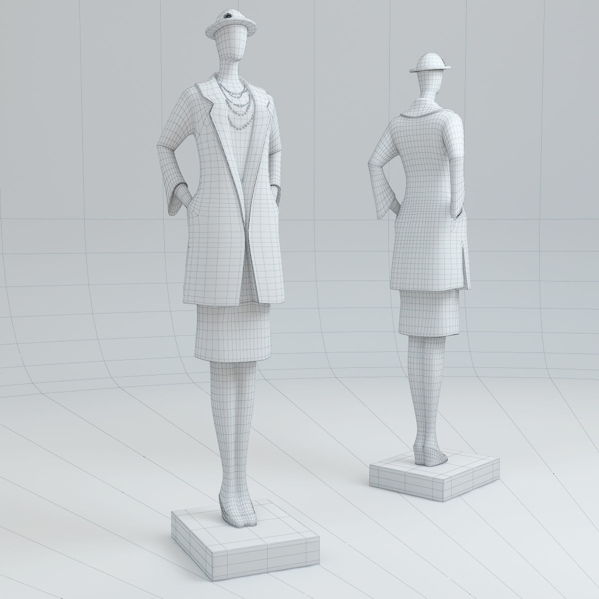 The lady in the coat 3D model_4