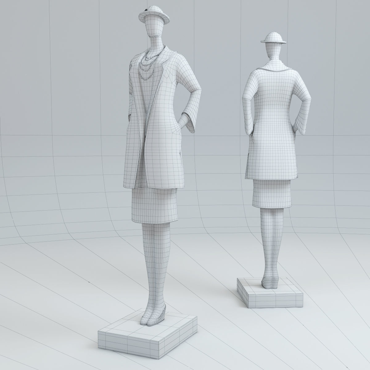 The lady in the coat 3D model_5