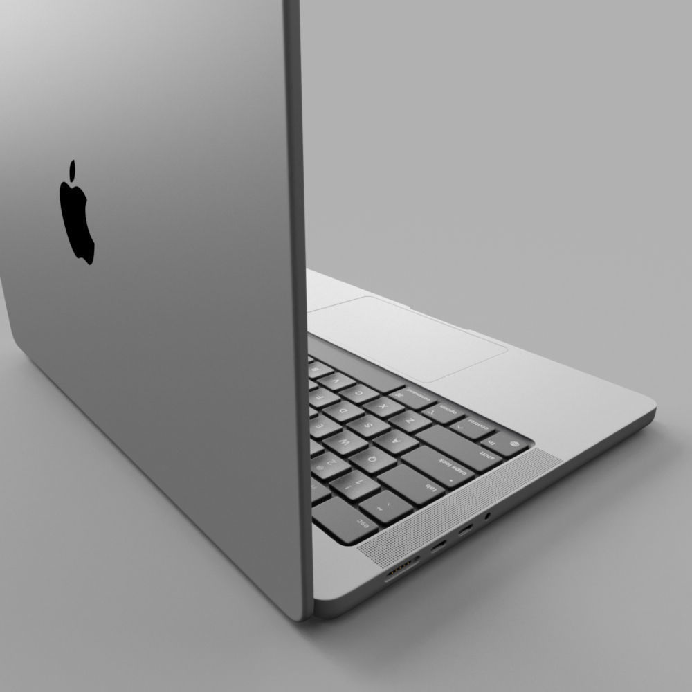 MacBook Pro 14 Low-poly 3D model_7