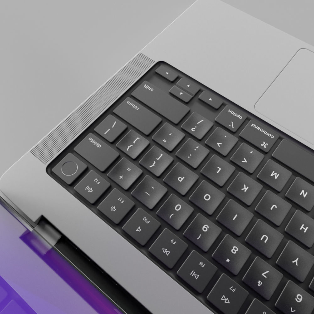 MacBook Pro 14 Low-poly 3D model_6