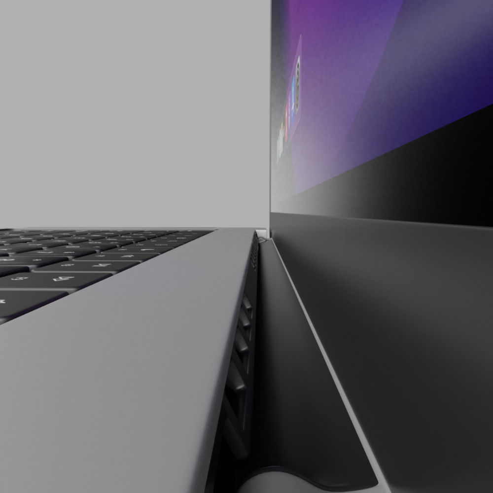 MacBook Pro 14 Low-poly 3D model_5