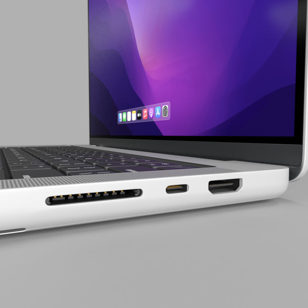 MacBook Pro 14 Low-poly 3D model_4