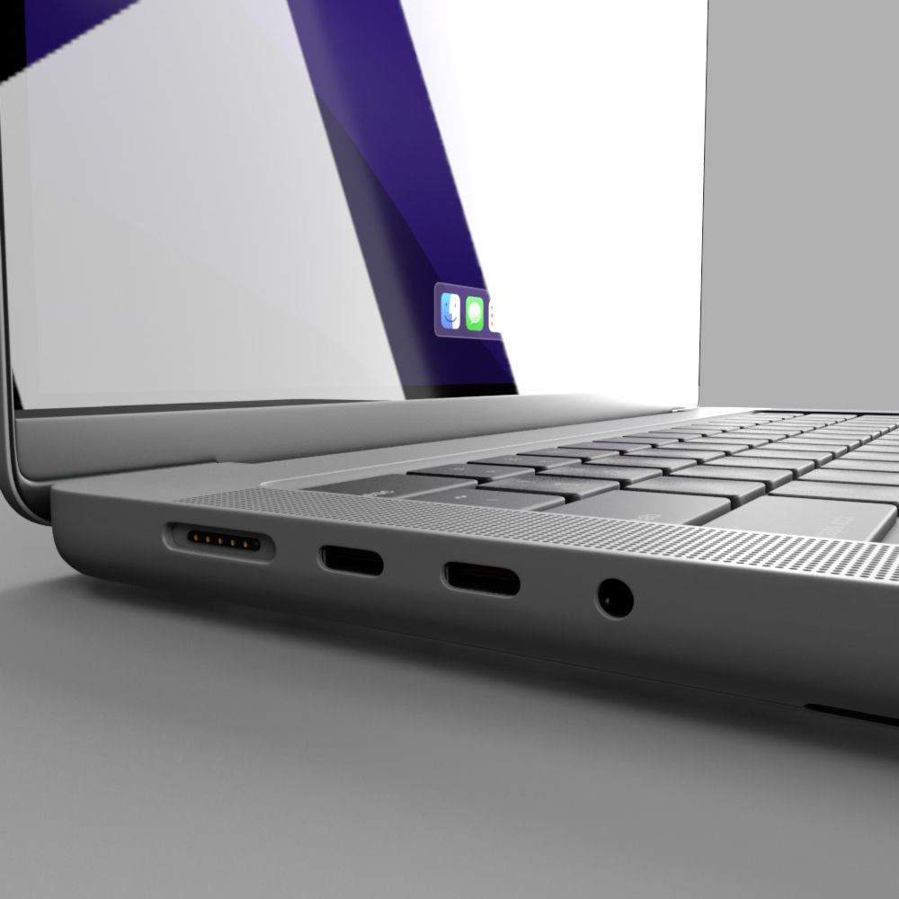 MacBook Pro 14 Low-poly 3D model_3