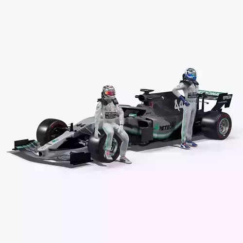 Mercedes AMG F1 W10 EQ Power 2019 Low-poly 3D model