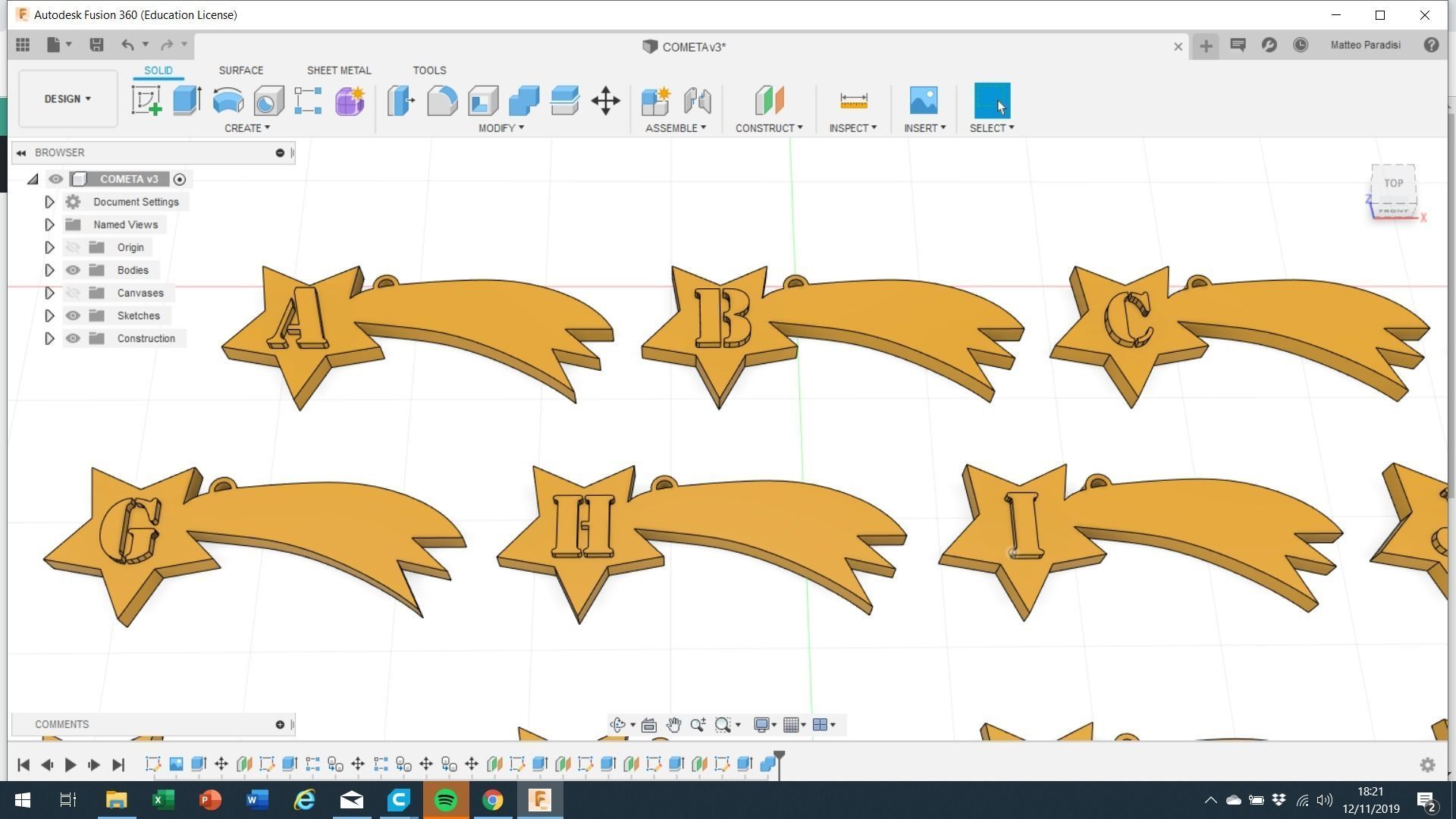 CHRISTMAS COMET 3D letters stl file 3D print model_4