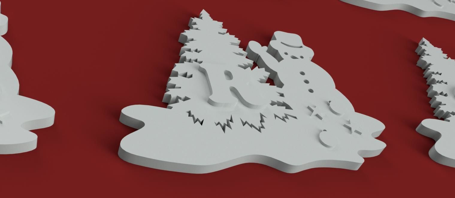 CHRISTMAS SNOWMAN 3D letters stl file 3D print model_8