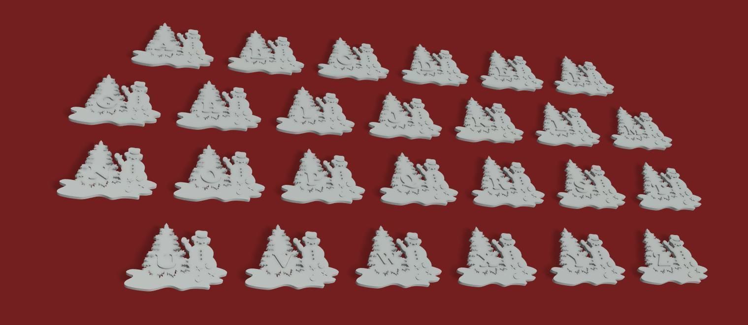 CHRISTMAS SNOWMAN 3D letters stl file 3D print model_6