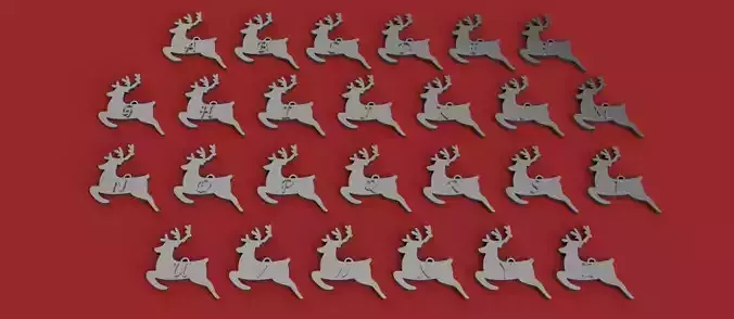 CHRISTMAS REINDEER1 3D letters stl file 3D print model CHRISTMAS REINDEER1 3D letters stl file 3D print model
