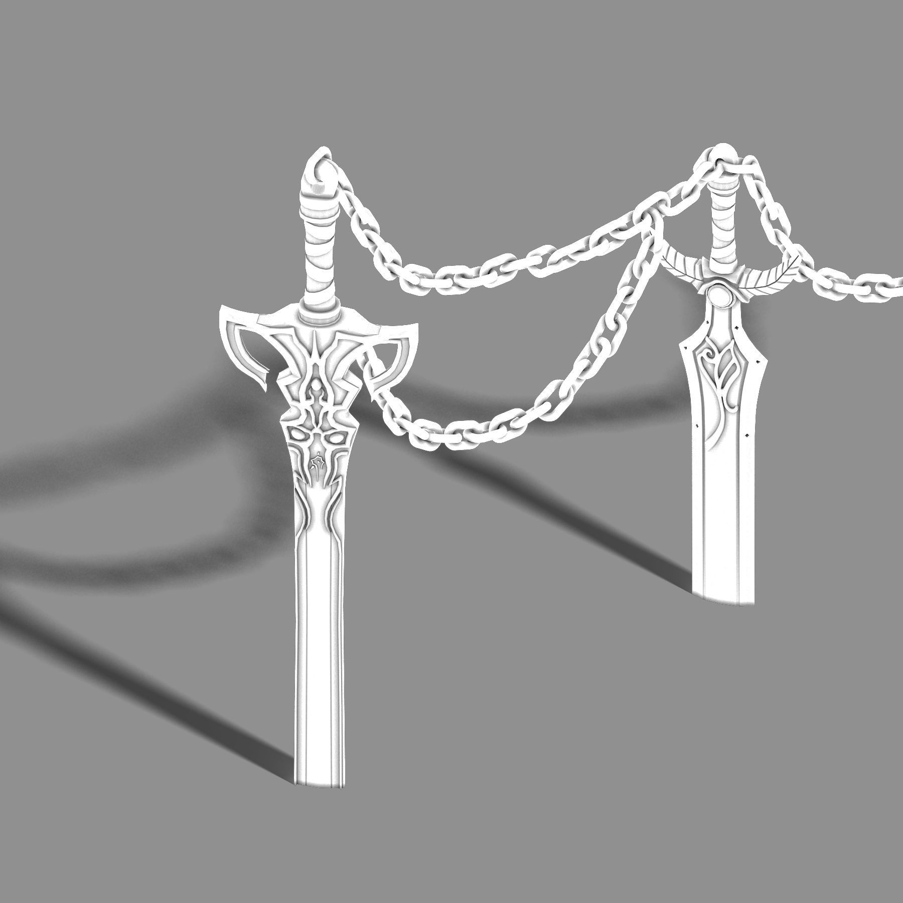 Stone Town Magic Cave - Sword - Iron Chain 01 3D model_4
