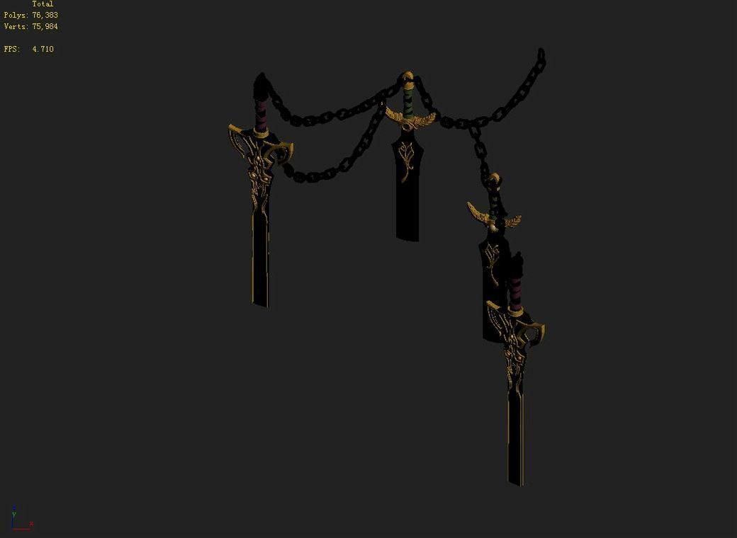 Stone Town Magic Cave - Sword - Iron Chain 01 3D model_9