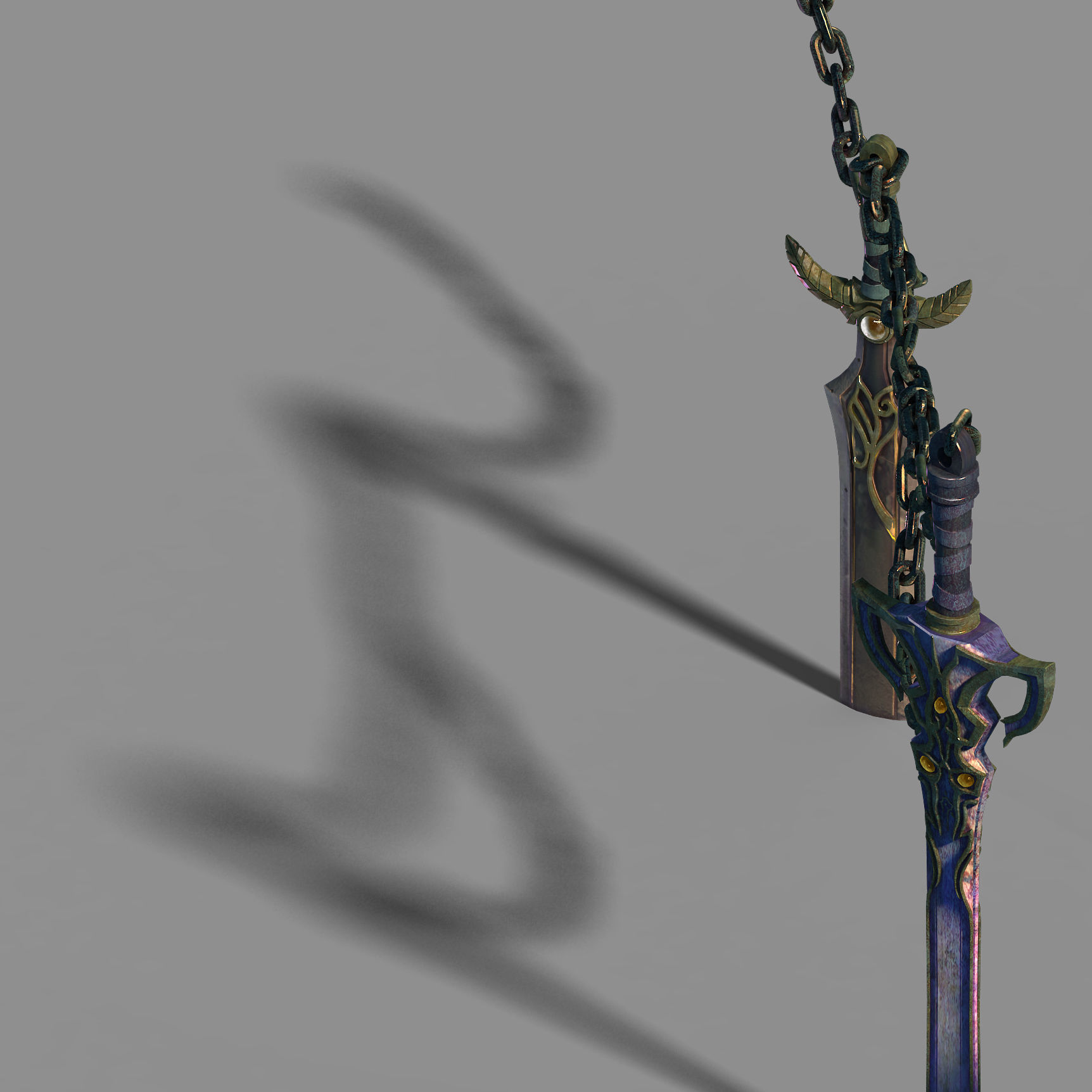 Stone Town Magic Cave - Sword - Iron Chain 01 3D model_6