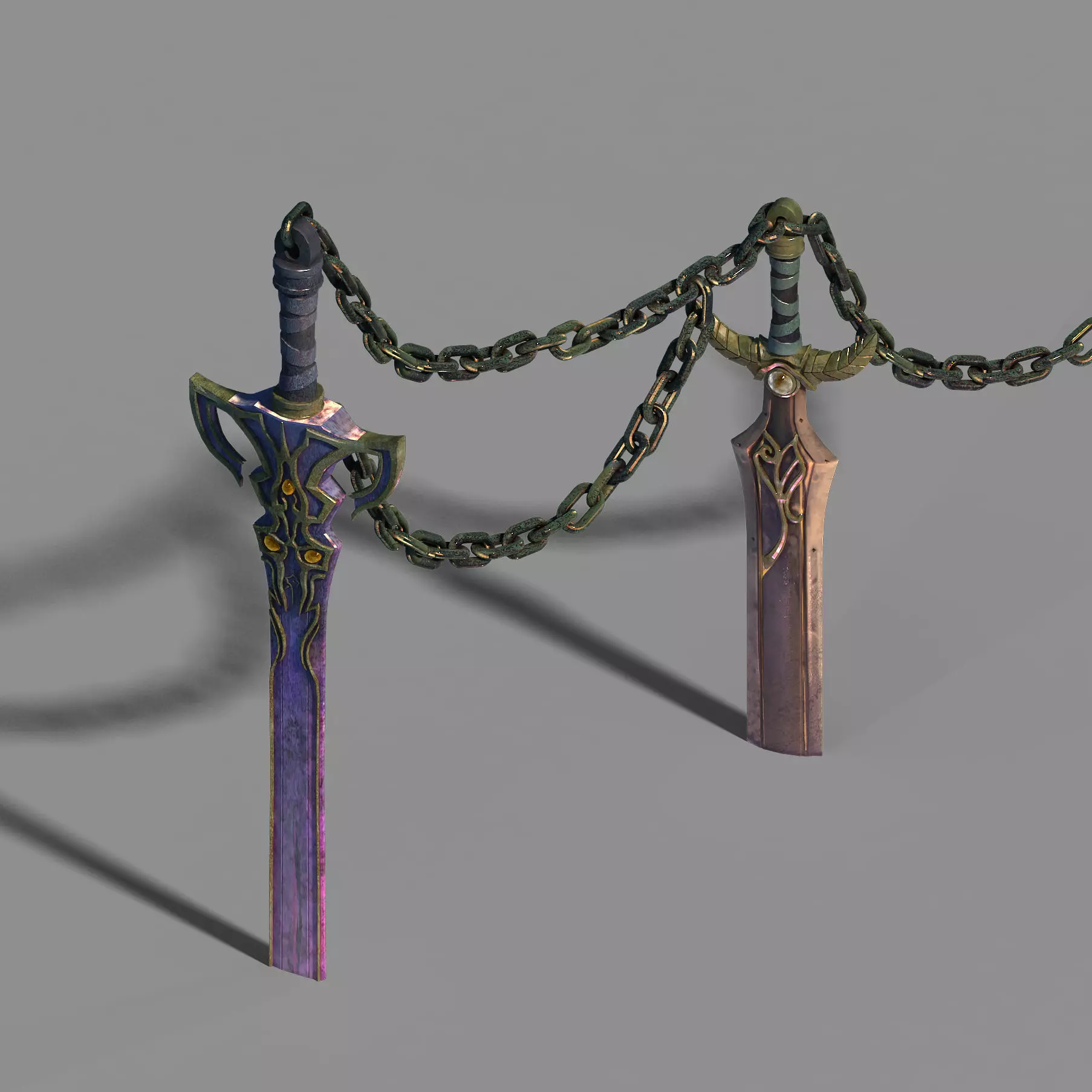 Stone Town Magic Cave - Sword - Iron Chain 01 3D model_0