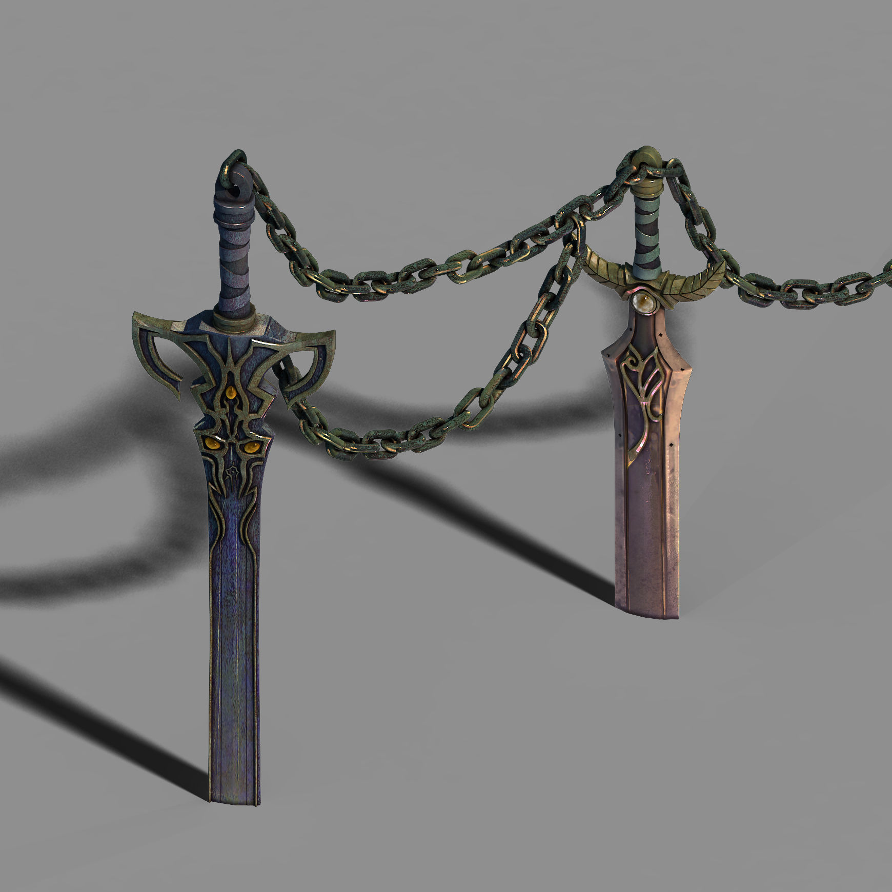 Stone Town Magic Cave - Sword - Iron Chain 01 3D model_2