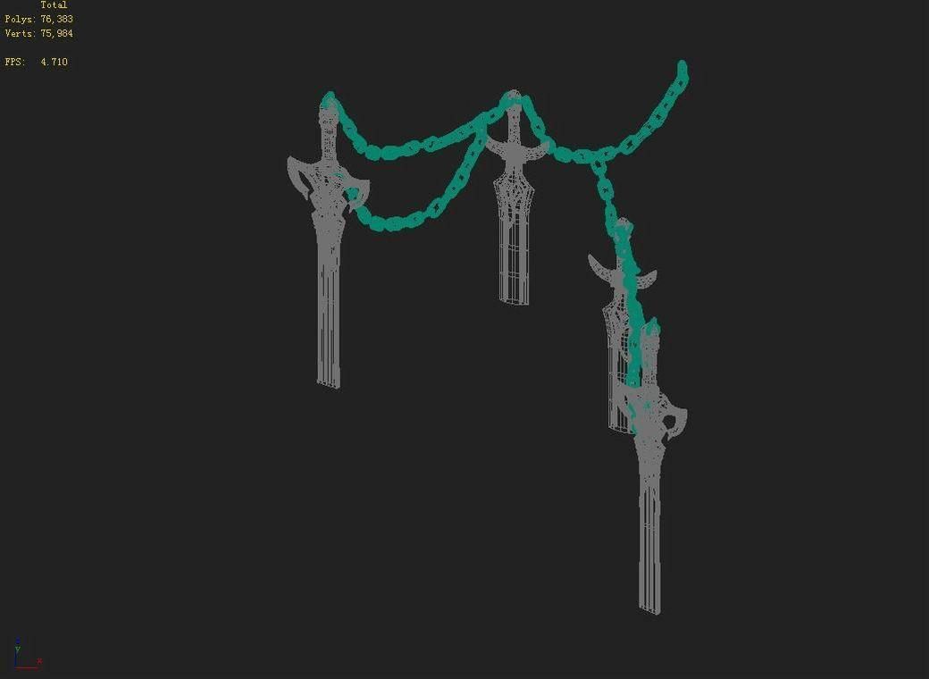 Stone Town Magic Cave - Sword - Iron Chain 01 3D model_8