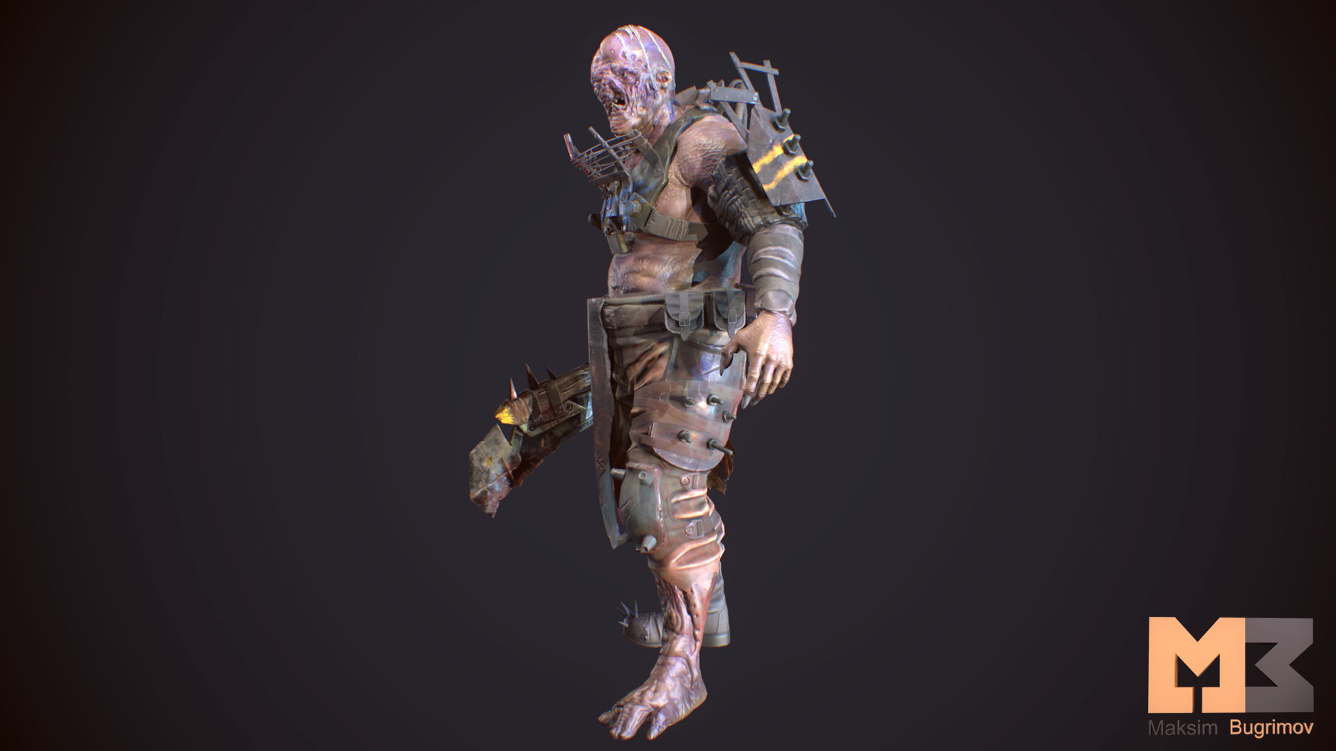 Mutant 01 Low-poly 3D model_9