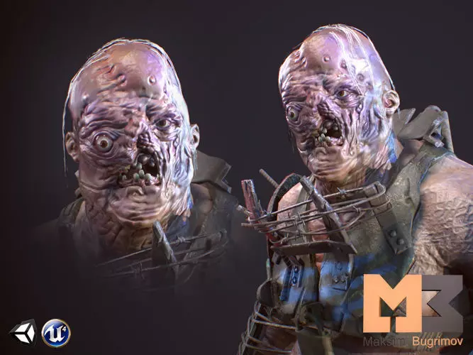 Mutant 01 Low-poly 3D model_0