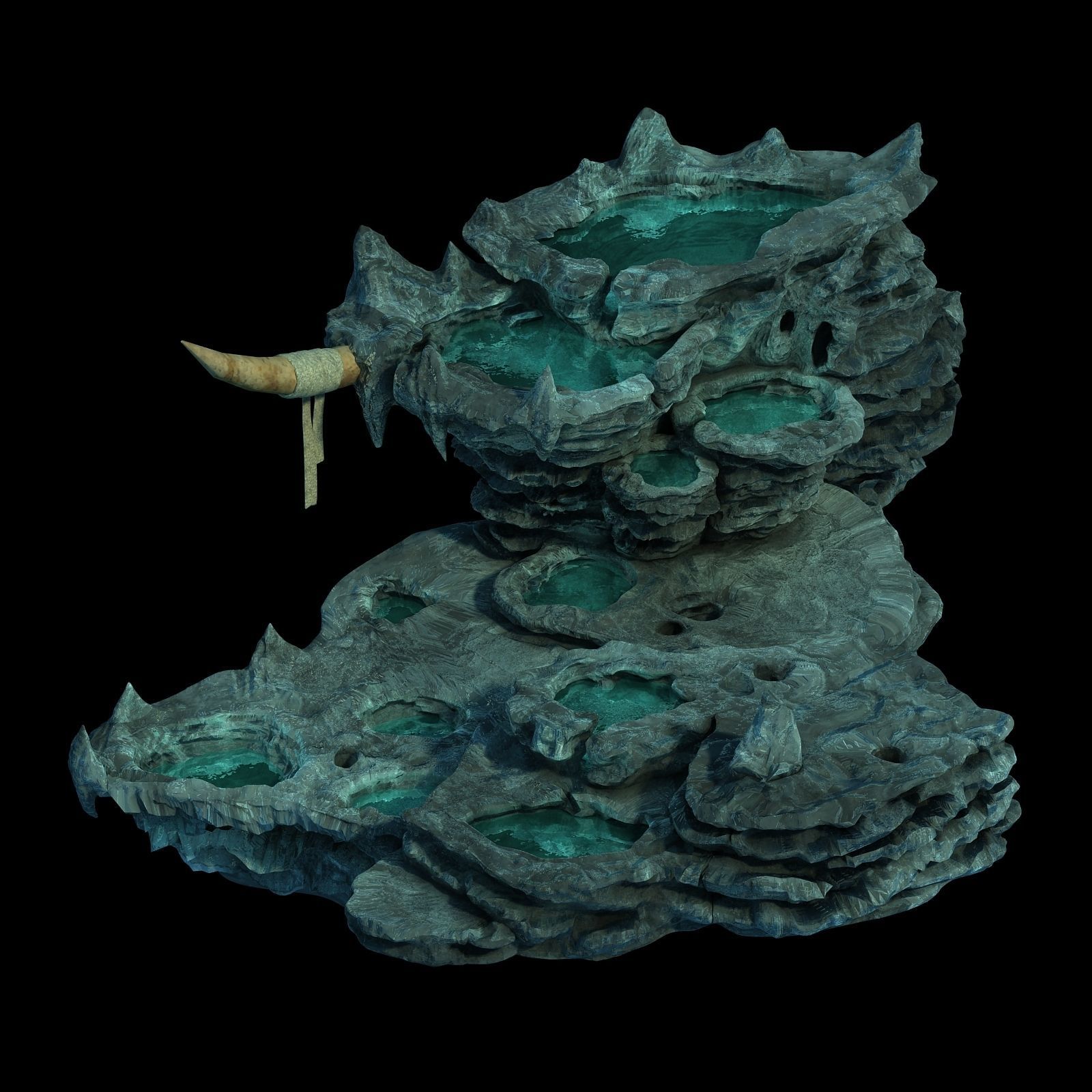 Stone Zhen De Dong - Mountain Rock - Stream Pool 02 3D model_3