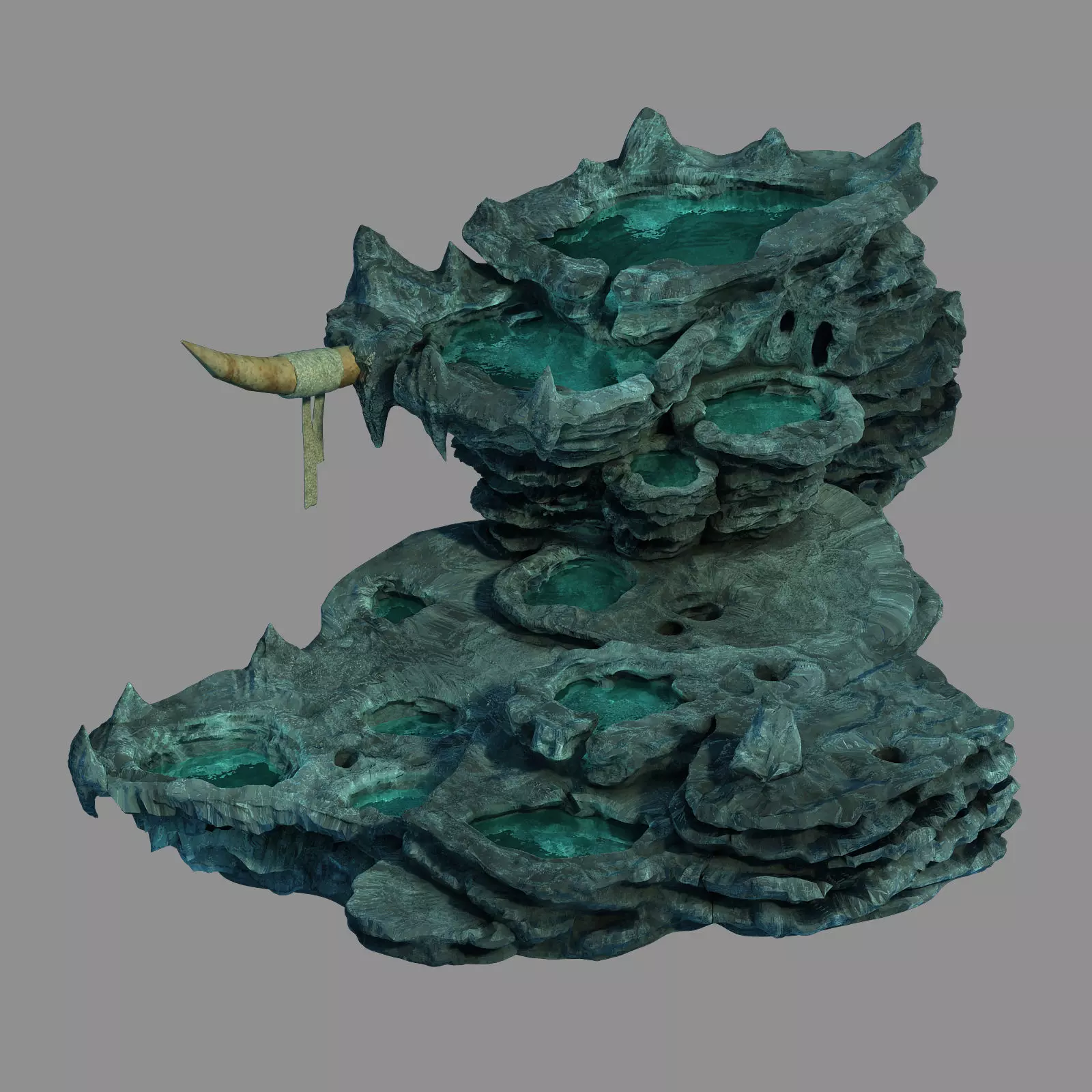 Stone Zhen De Dong - Mountain Rock - Stream Pool 02 3D model_0
