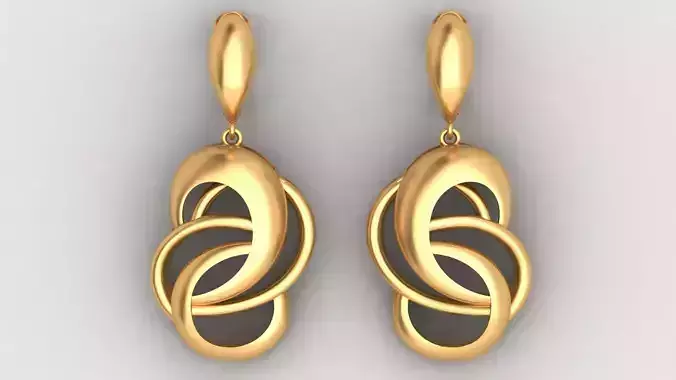 Abstract Fashionable Drop Gold Earring