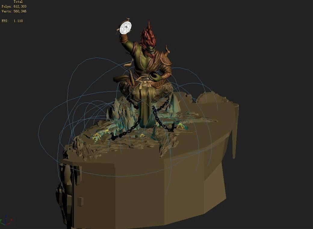Stone Town Demon Cave - Mountain - Stone Sculpture 01 3D model_1