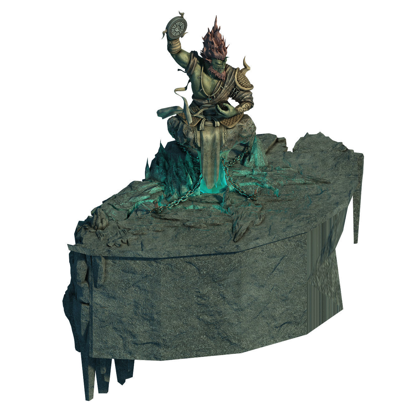 Stone Town Demon Cave - Mountain - Stone Sculpture 01 3D model_5