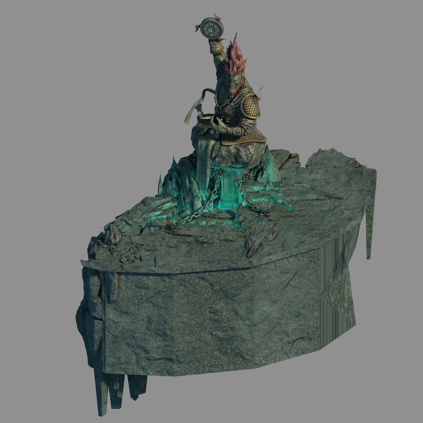 Stone Town Demon Cave - Mountain - Stone Sculpture 01 3D model_4